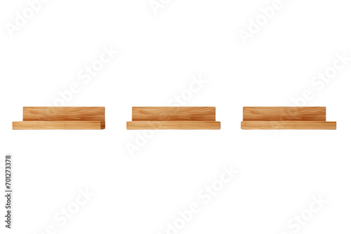 Wooden Wall Shelves Isolated On Transparent Background