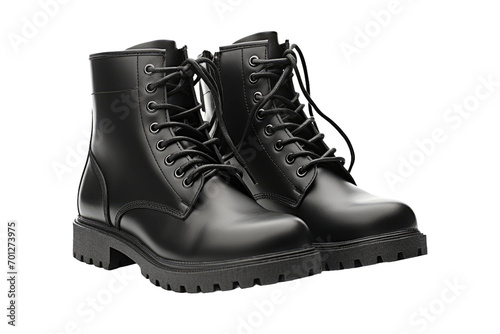Black Boots Fashion Isolated On Transparent Background