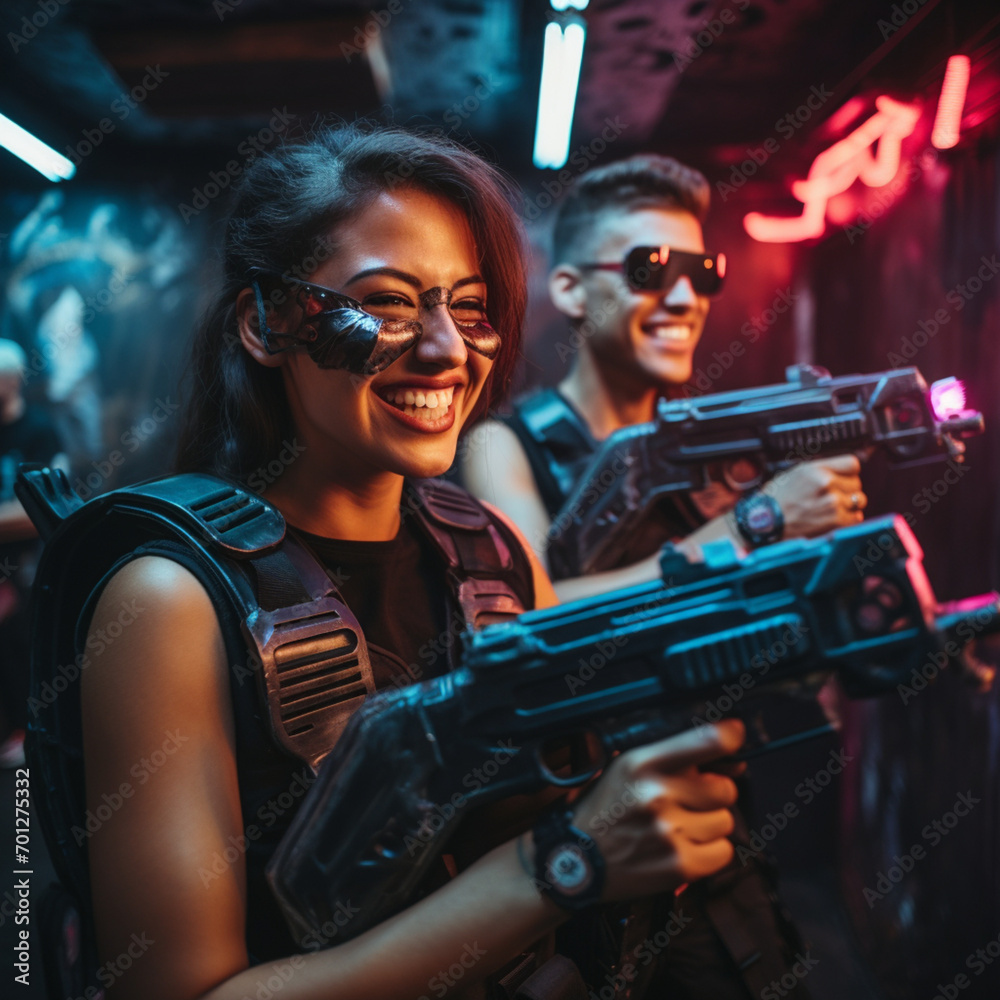 Laser tag players.