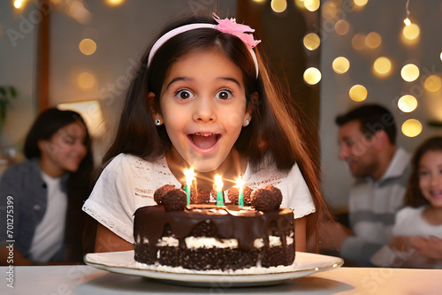 bambina compleanno festa candeline  photo
