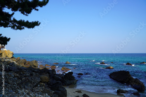 The Color and Rock of Jeongdongjin Sea photo