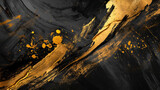 sophisticated abstract with golden wave on black luxury design