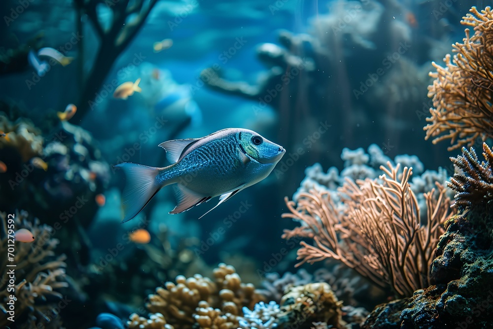 Fototapeta premium an aquarium in a zoo. generative AI