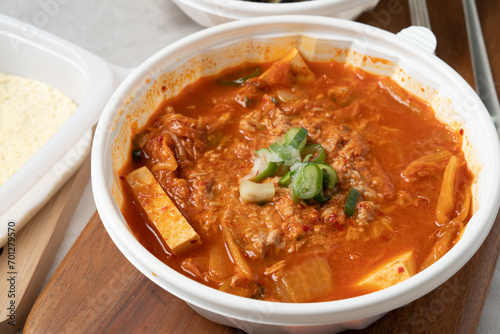 Kimchi stew, meat, ham, spam, kimchi, stew, Korean