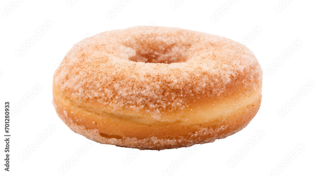 Isolated Cinnamon Sugar Doughnut on a transparent background