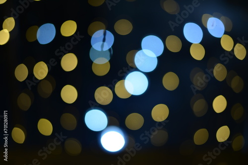 light bokeh christmas blur on black background