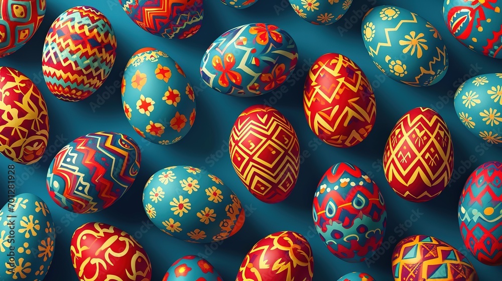 Easter eggs seamless pattern. Dyed eggs on dark solid background Easter eggs seamless pattern. Dyed eggs on dark solid background