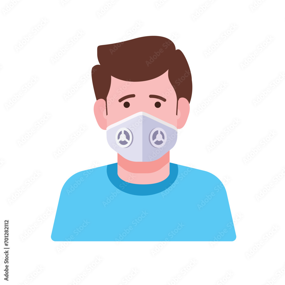 Health concept Man in medical mask for virus protection