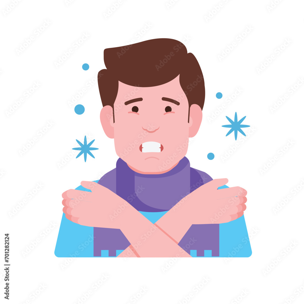 feeling cold, medical health care concept feeling cold, medical health care concept