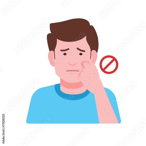 stop touching your face-illustration, medical concept