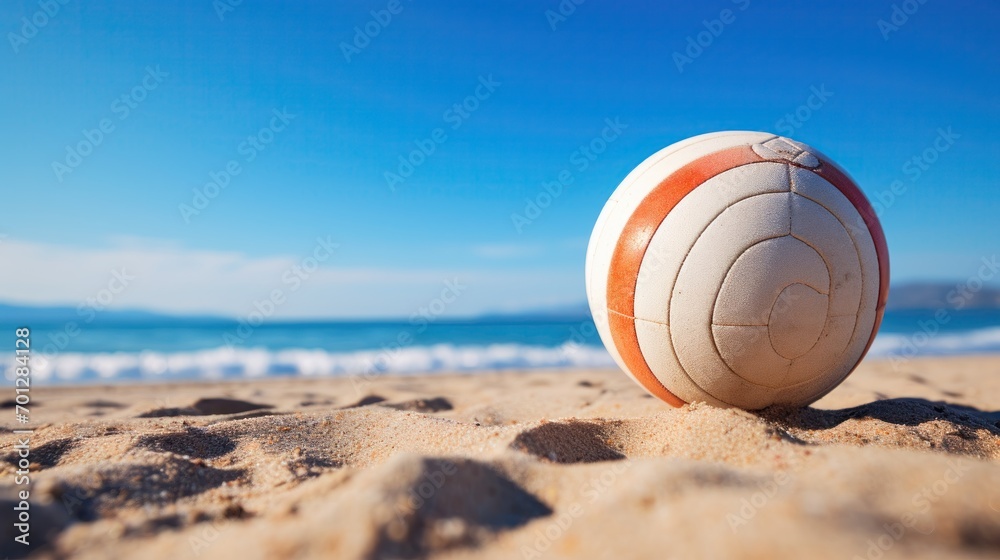 Play beach volleyball on the sandy shore and enjoy the summertime