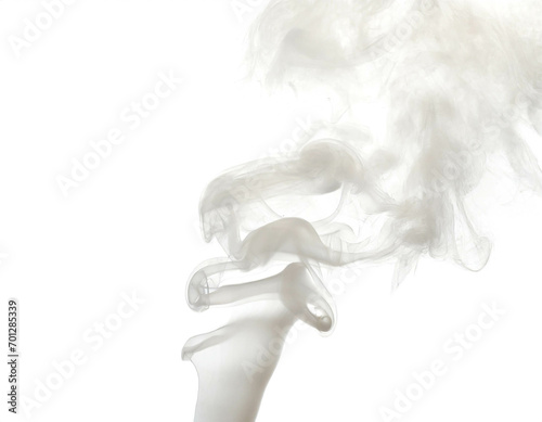 weißer Rauch isoliert auf weißem Hintergrund, Freisteller  photo