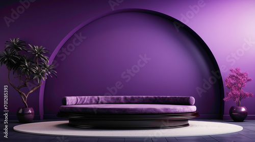 A minimalist composition featuring a royal purple backdrop with a subtle gradient, exuding elegance.