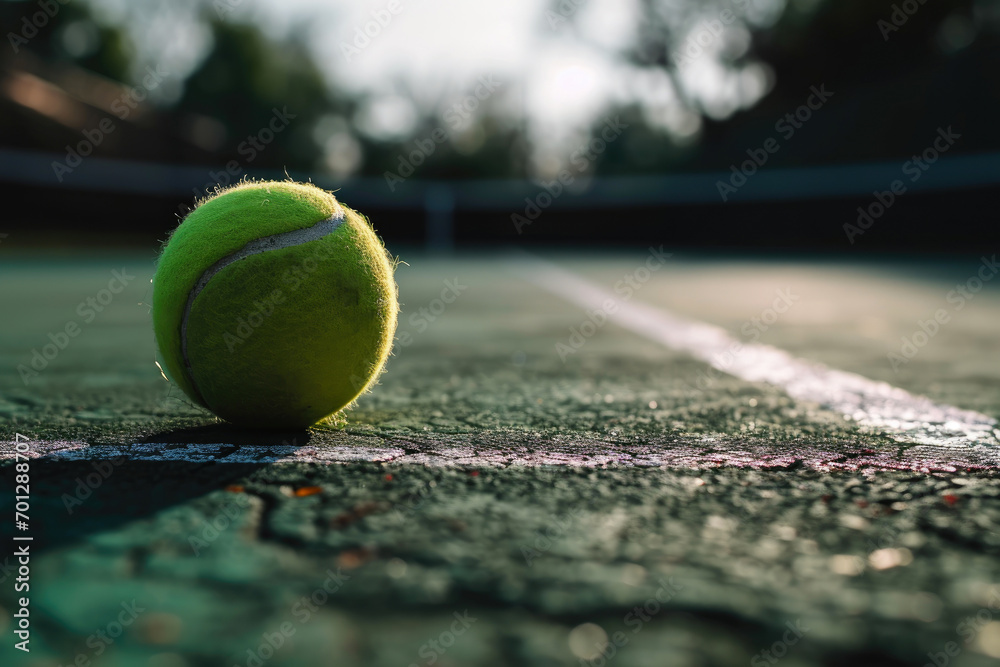 Precision in Motion: Tennis Ball Close-Up