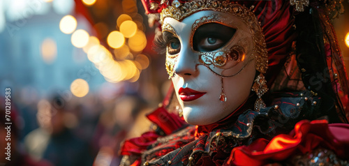 Colorful Mardi gras carnival masks. Traditional Venice festival