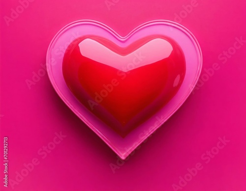 Pink and red heart isolated background texture. Holiday Saint Valentine's day love concept. Wide screen wallpaper. Panoramic web banner with copy space for design.
