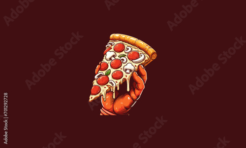 hand hold pizza vector illustration flat design