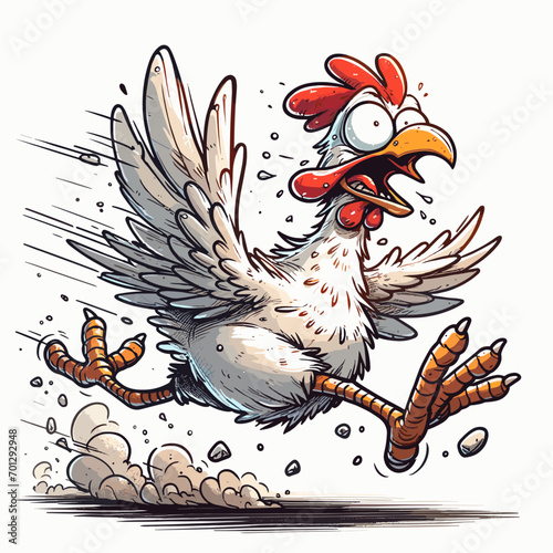 running chicken cartoon
