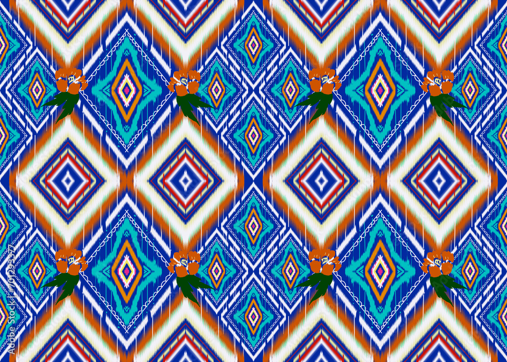Ikat tribal geometric seamless pattern ethnic.