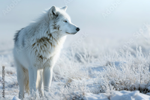 white wolf in snow © Nate