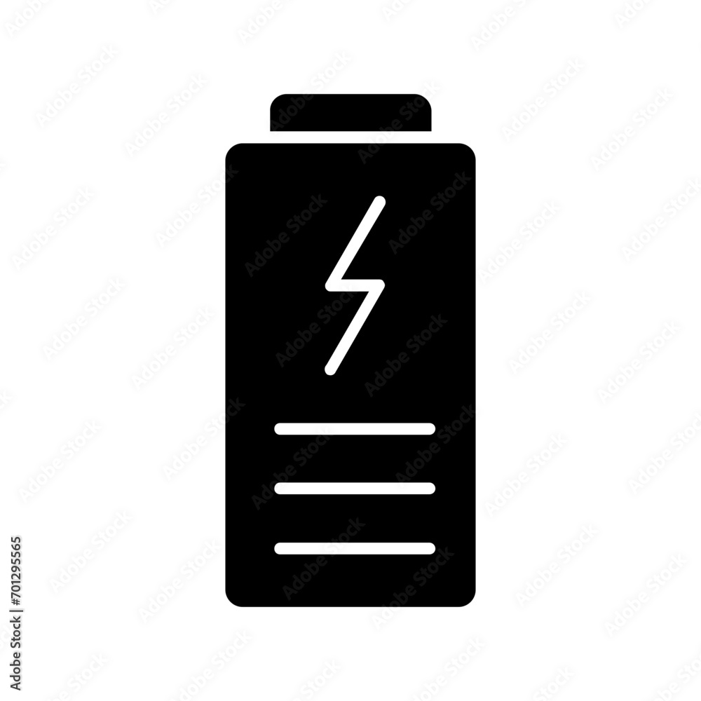 Charging Battery Glyph Icon Charging Battery Glyph Icon