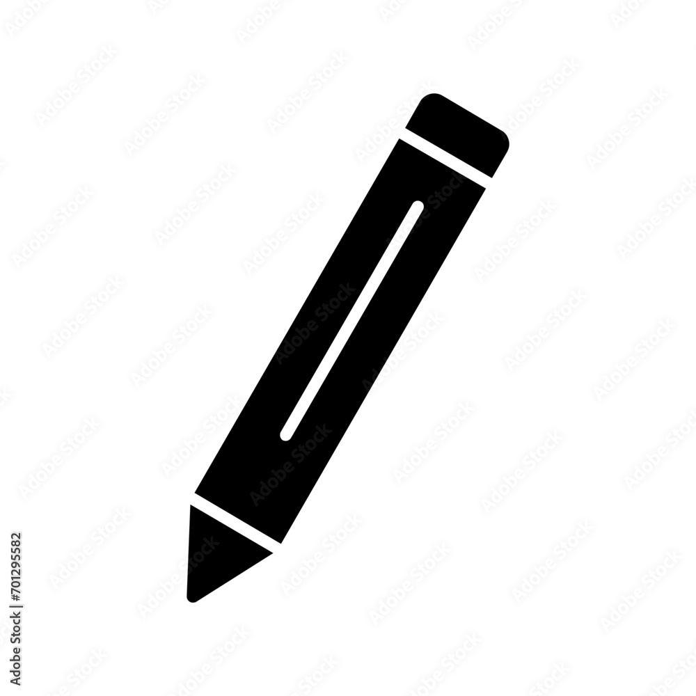 Pencil Glyph Icon Pencil Glyph Icon