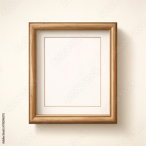Maqueta de marco vertical vacío aislada sobre fondo transparente, plantilla de arte para pintura, fotografía o afiche, elemento de diseño de maqueta de un marco de madera de roble