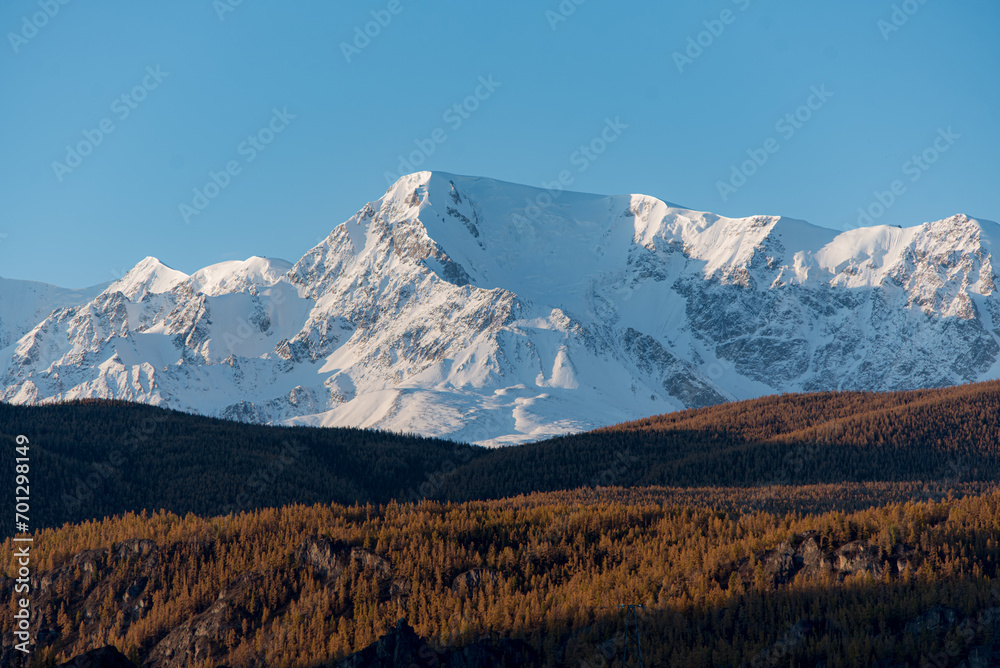 Mountain landscape in autumn. Dawn in the mountains. Mountain landscape in autumn. Dawn in the mountains.
