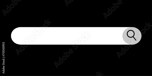 search bar, search box isolated on black background. vector illustration. find