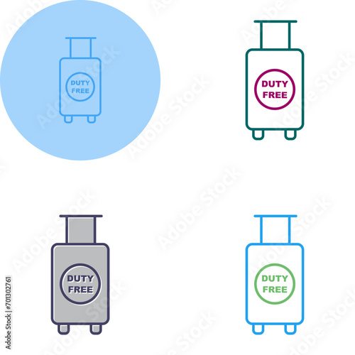 Duty Free Luggage Vector Icon