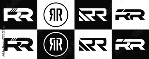 RR logo. R R design. White RR letter. RR, R R letter logo design. Initial letter RR  linked circle uppercase monogram logo. R R letter logo vector design. RR letter logo design in five style.