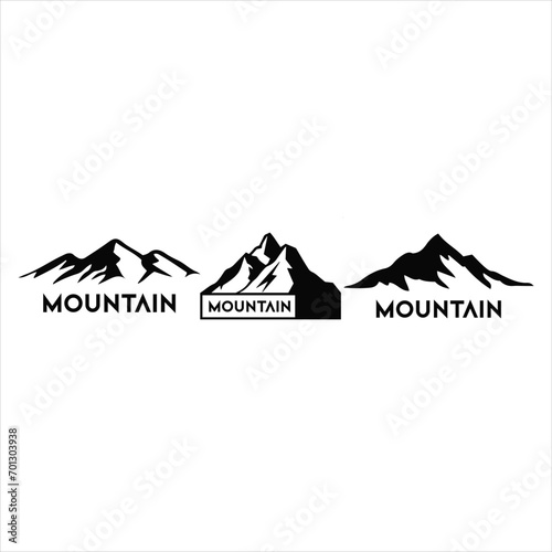 mountain landscape with mountains mountain silhouette , set of blue rocky mountain silhouette. bundle vector.