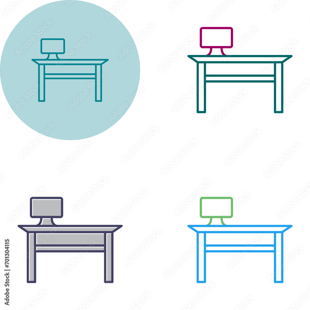 Office Desk Vector Icon Office Desk Vector Icon