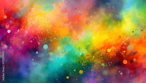 Colorful Abstract Rainbow Background with Bokeh