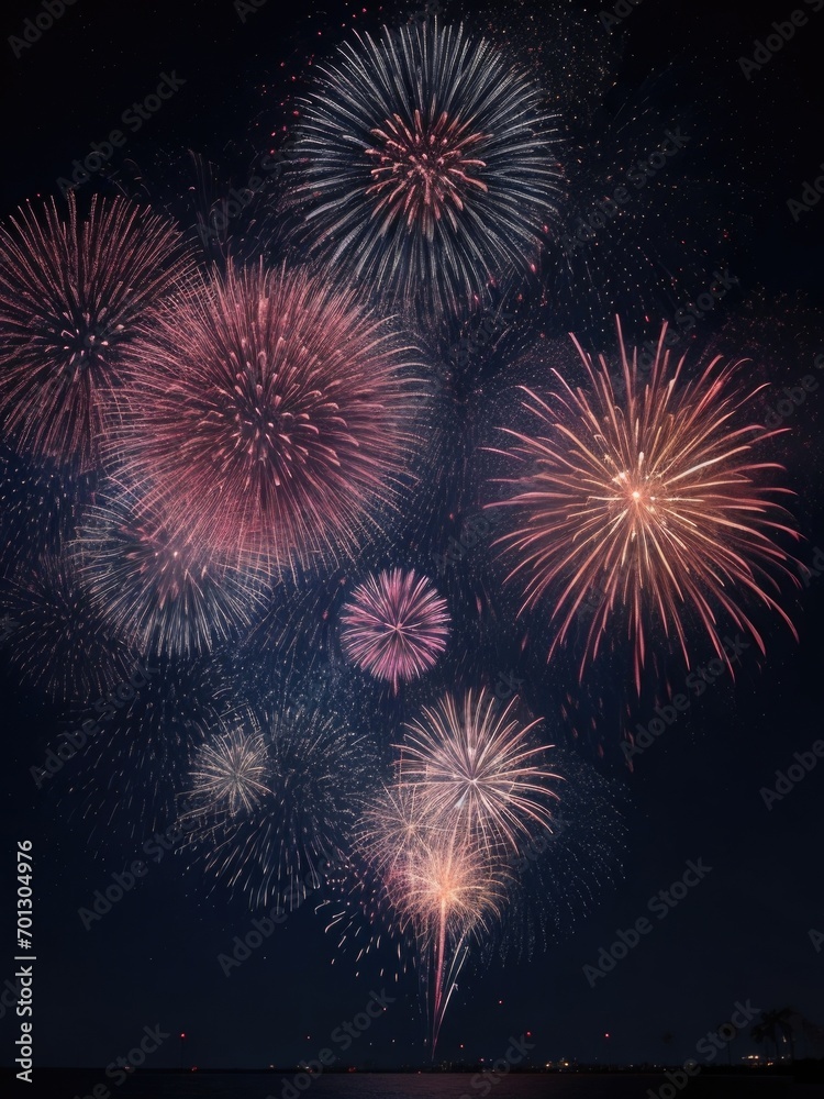 Beautiful New Year fireworks in close-up. Beautiful New Year fireworks in close-up.