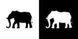 Elephant silhouette icon. Animal icon. Black animal icon. Silhouette