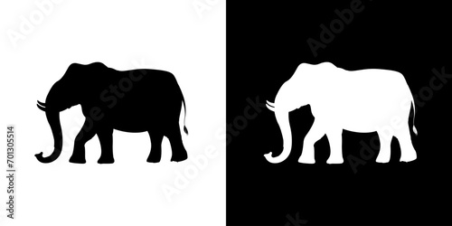 Elephant silhouette icon. Animal icon. Black animal icon. Silhouette