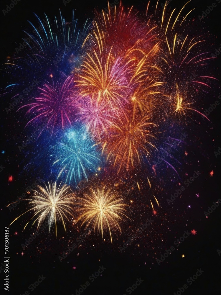 Beautiful New Year fireworks in close-up. Beautiful New Year fireworks in close-up.