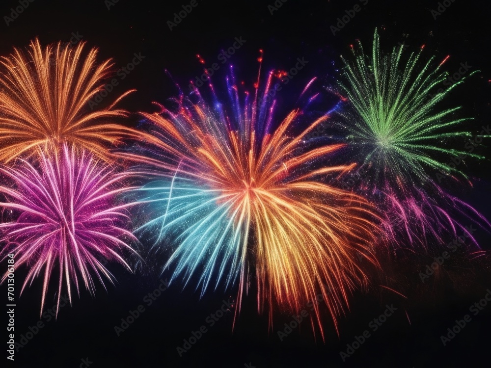 Beautiful New Year fireworks in close-up. Beautiful New Year fireworks in close-up.