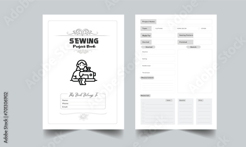 Sewing Project Planner. Daily Gratitude Monthly & Yearly Undated Planner. Journal. Printable Gratitude Journal. Planner Bundle Design. Printable Planner Set with cover page layout template
