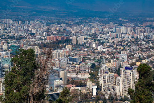 aerial view of the city Santiago de Chile