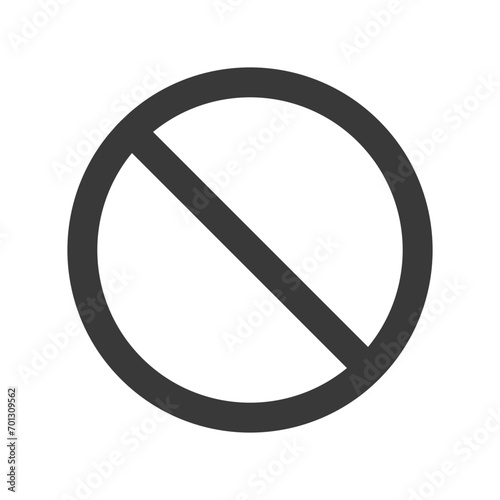 Big black grey do not round circle crossed sign, don't doing something, stop or prohibited isolated sign 