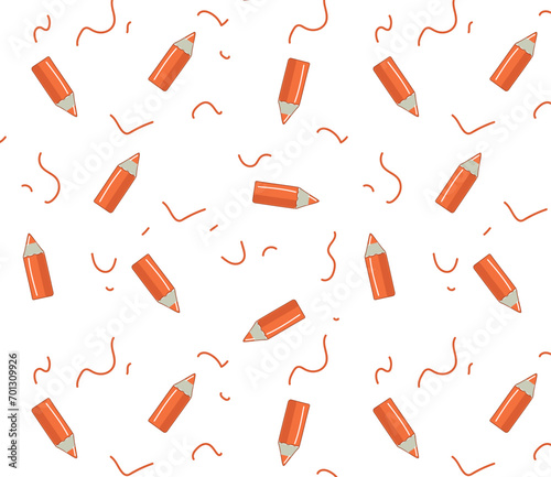 seamless pattern with orange pencils