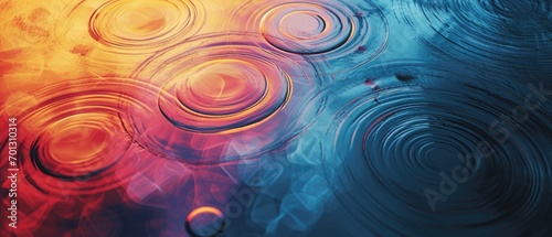 Soft, vibrant ripple effect circles in a dreamy bokeh effect with a rainbow of colours. photo