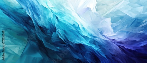 A delicate wave of blue and purple with low poly facets in a fluid abstract. photo