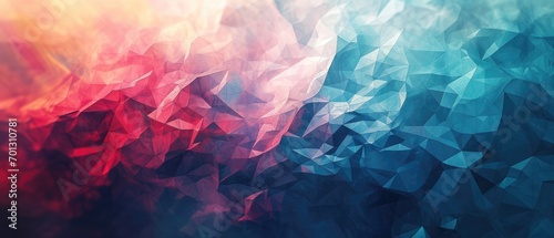 Pink to blue gradient on a geometric, polygonal abstract background. photo