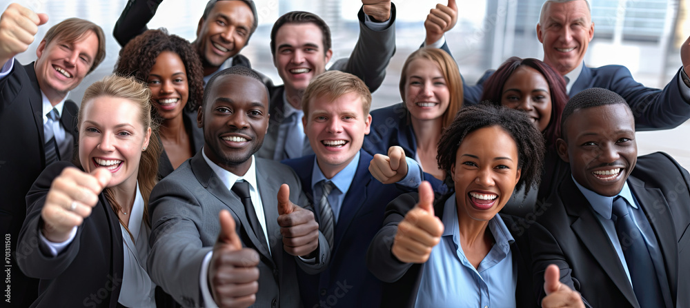 Diverse and mixed group of satisfied and happy workers Diverse and mixed group of satisfied and happy workers