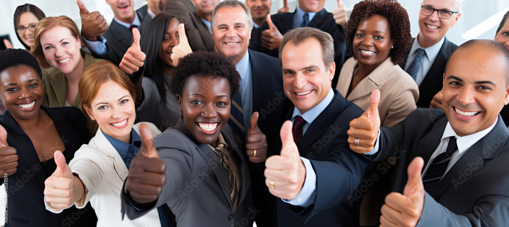 Diverse and mixed group of satisfied and happy workers Diverse and mixed group of satisfied and happy workers