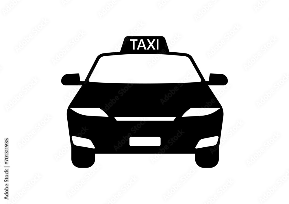 Taxi Icon Symbol. Vector Illustration Isolated on White Background.