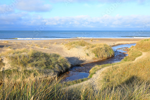 Idyllic sand beach near Klitmoller in Thy National Park, Jutland, Denmark